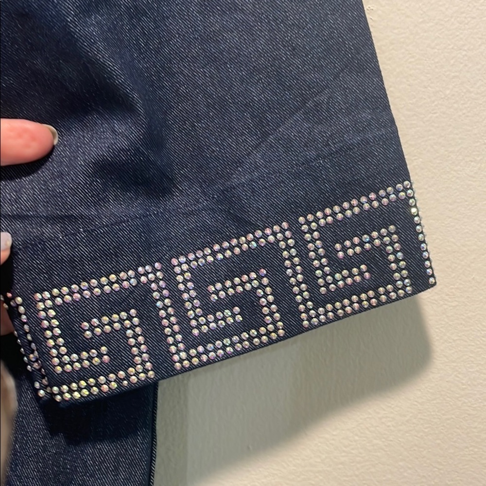 Navy Blue Tunic Designer Inspired Dress with Silver Accents - Picture 11 of 12